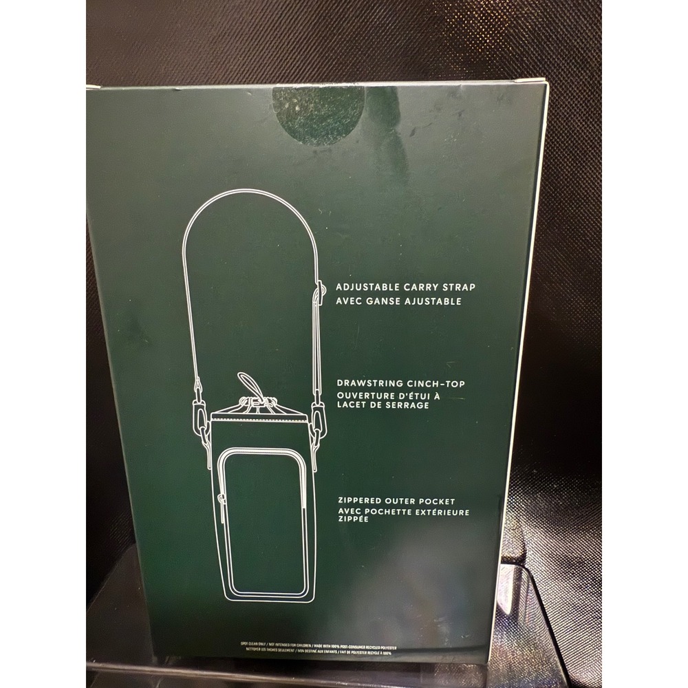 Starbucks Tumbler Tote‎ Bag Carrying Case Adjustable Strap Zippered Pocket Green